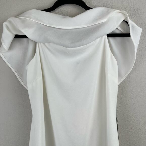 Charles Henry Ivory White Off the Shoulder Ruffle Mini Summer Dress Small NWT - Picture 6 of 12